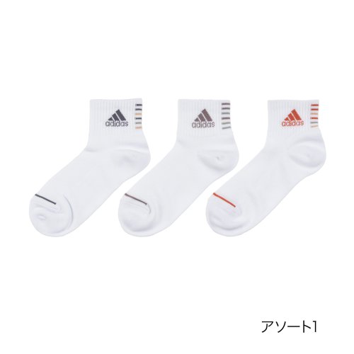 ADIDAS(アディダス) ソックス ライン ワンポイント ショート丈 甲メッシュ 消臭 つま先かかと補強 破れにくい 福助 公式