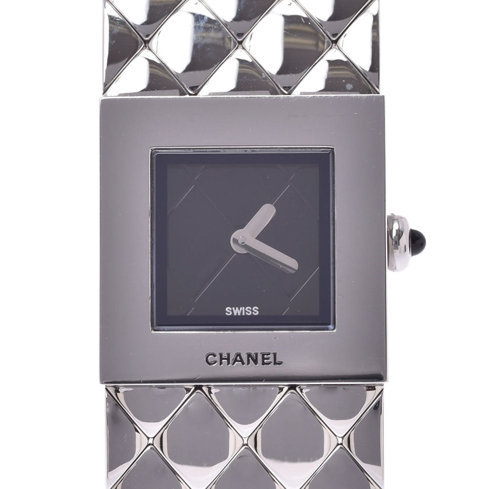 CHANEL シャネル マトラッセ レディース SS 腕時計 クオーツ 黒文字盤 Aランク 中古 