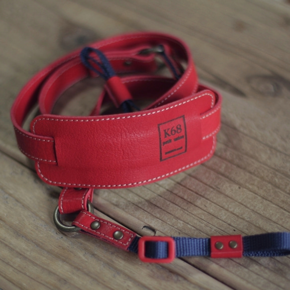 Camera Strap #18　Red×Navy