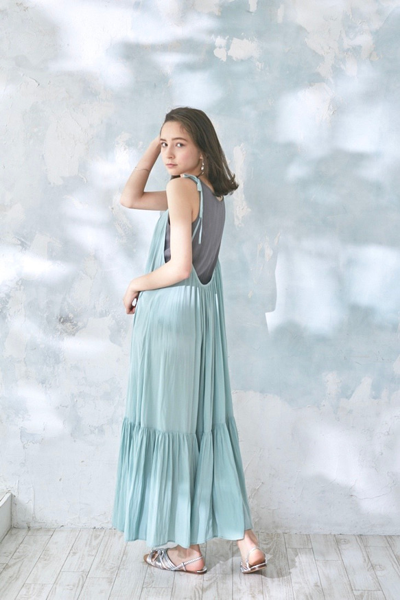 Ribbon camisole dress Mint