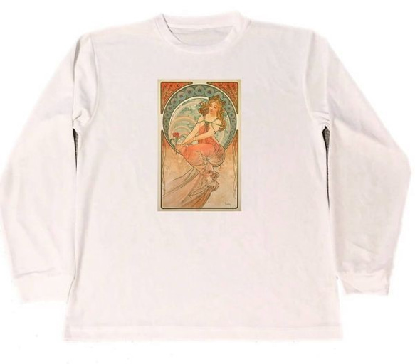 アルフォンス・ミュシャ　ドライ　Tシャツ　名画　絵画　アート　ロング Tシャツ ロンT 長袖