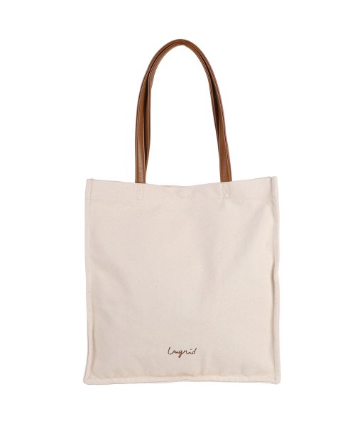 アングリッド Ungrid トートバッグ キャンパス ラージ レディース A4対応 大きめ ウォッシュド コットン TOTE BAG アイボリー グレー カー