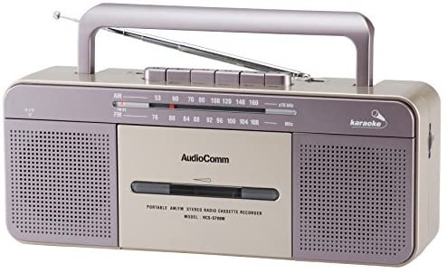 オーム電機 AM/FM ステレオラジオカセットレコーダー [RCS-S708M] シルバー【中古品】