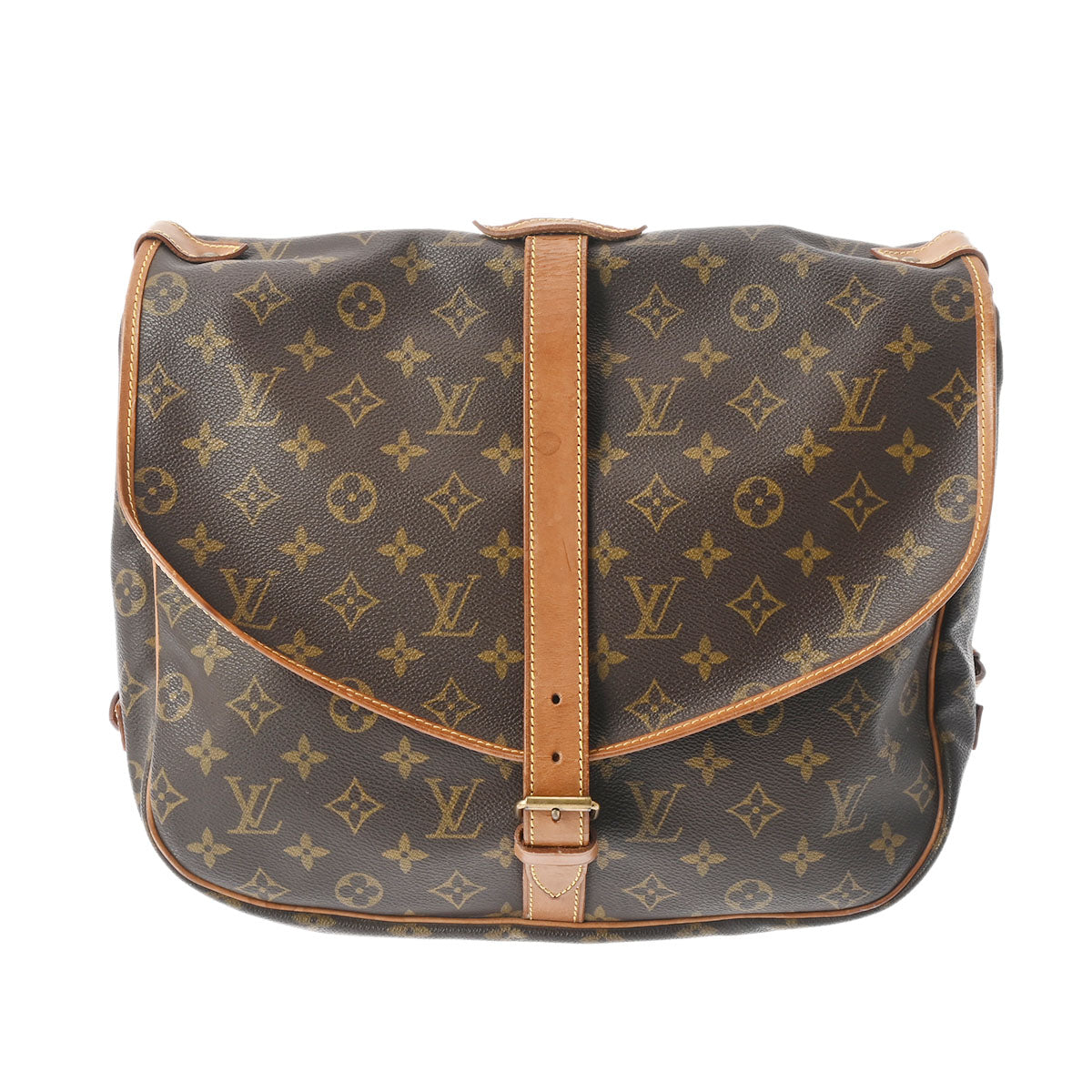 LOUIS VUITTON ルイヴィトン モノグラム ソミュール 35 ブラウン M42254 ユニセックス モノグラムキャンバス ショルダーバッグ Bランク 中古 