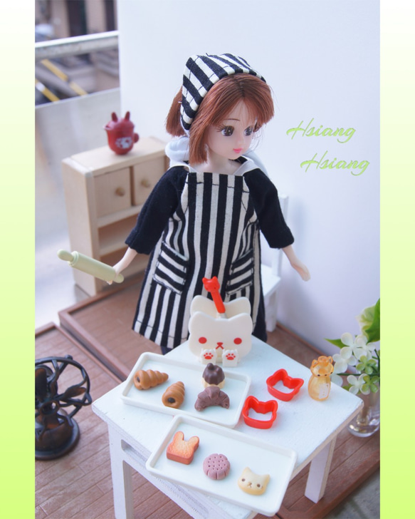 **Hsiang Hsiang**  licca-chan dress  ♡リカちゃん服   水玉エプロン