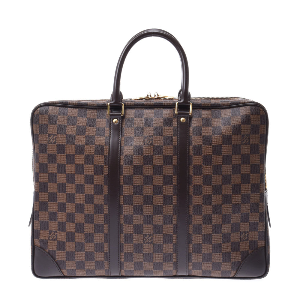 LOUIS VUITTON ルイヴィトン ダミエ ポルトドキュマン ヴォワヤージュ ブラウン N41124 メンズ ダミエキャンバス ビジネスバッグ ABランク 中古 