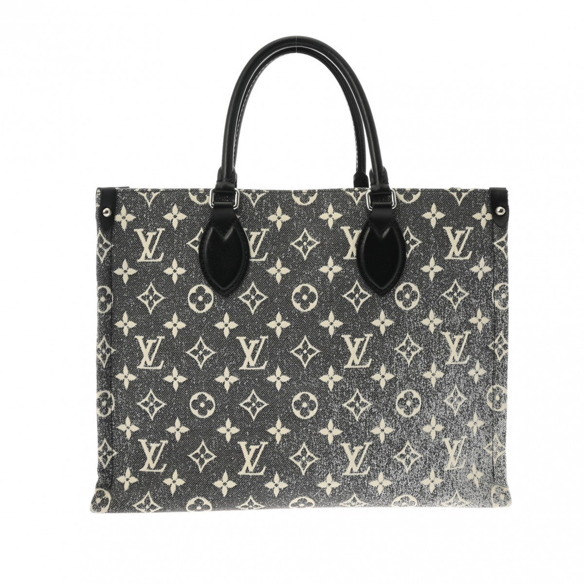 LOUIS VUITTON ルイヴィトン モノグラム ジャガード デニム オンザゴー MM 2WAY グレー M46448 レディース モノグラムデニム トートバッグ 新同 中古 