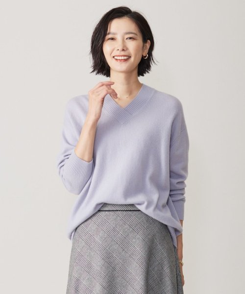 【洗える】CASHMERE BLEND Vネック ニット