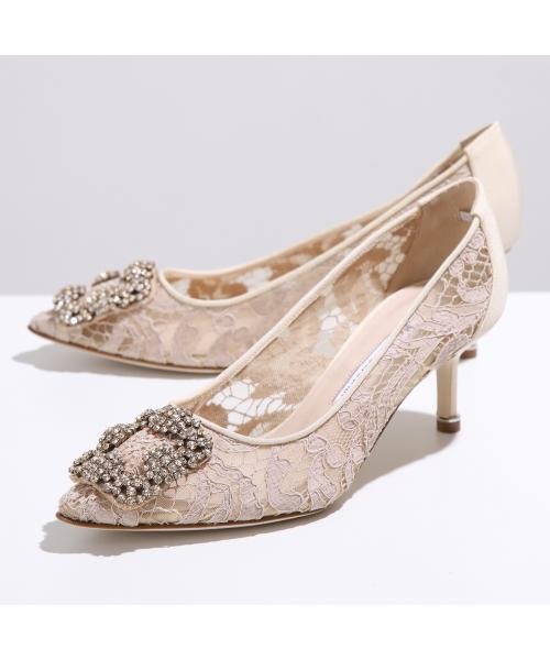 MANOLO BLAHNIK パンプス HANGISI LSMOR LACE 050 9XX－0700