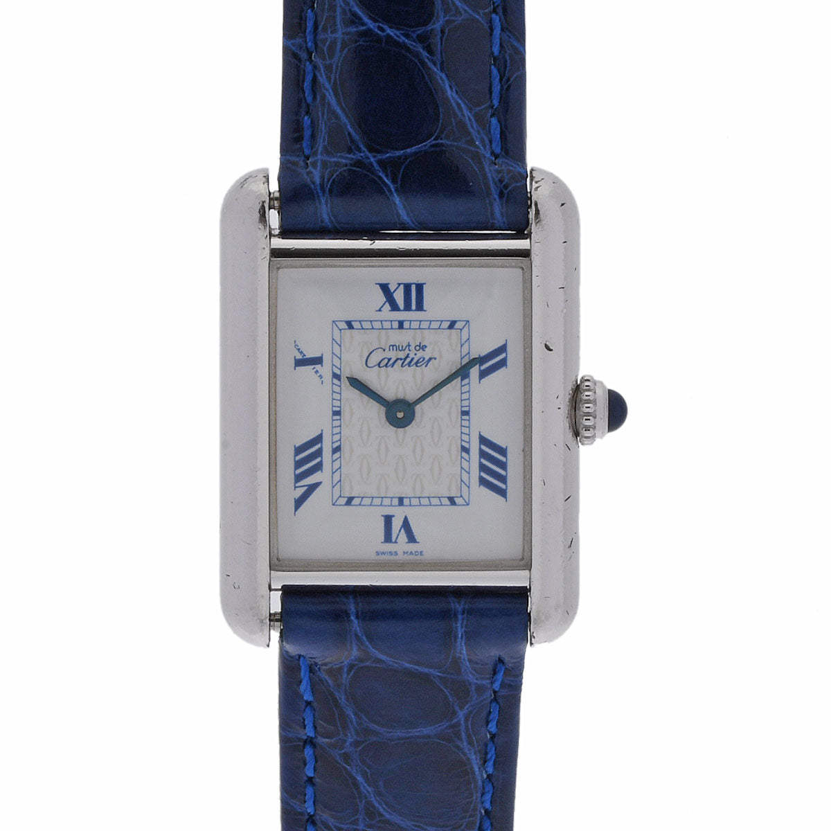 CARTIER カルティエ マスト タンク 2416 レディース ARGENT925/革 腕時計 クオーツ 白文字盤 ABランク 中古 