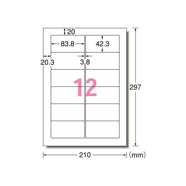 エーワン スーパーエコノミーラベル A4 12面 500枚 F052202-77027