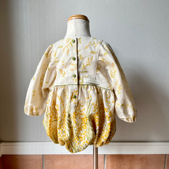 puffed sleeves romper／mOmen-t・mimosa／ロンパース／ミモザ