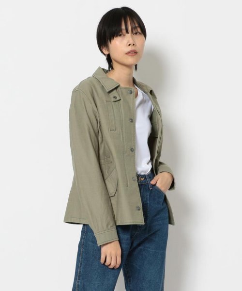 バックサテンストレッチ ミリタリージャケット/ BACK SATIN STRETCH MILITARY JACKET