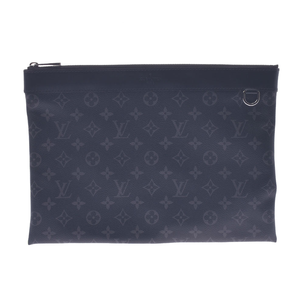 LOUIS VUITTON ルイヴィトン モノグラム エクリプス ポシェットディスカバリー 黒/グレー M62291 メンズ モノグラムエクリプスキャンバス クラッチバッグ Aランク 中古 