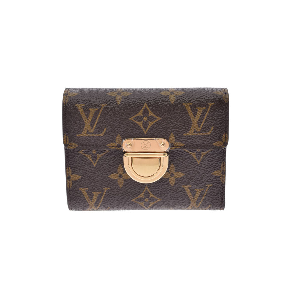 LOUIS VUITTON ルイヴィトン モノグラム プルトフォイユコアラ ブラウン M58013 レディース モノグラムキャンバス 三つ折り財布 Aランク 中古 