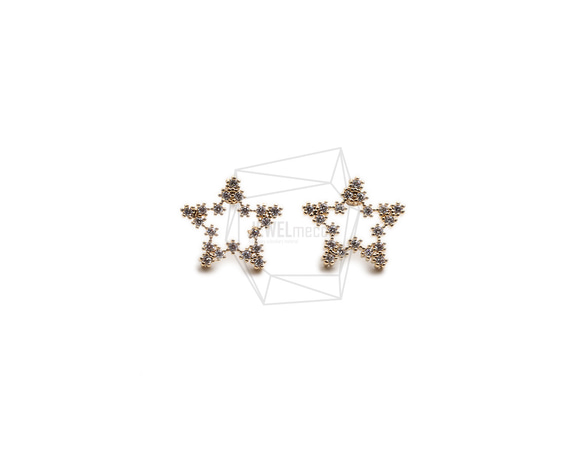 ERG-2261-G【2個入り】スターキュービックピアス,Star Cubic Post Earring