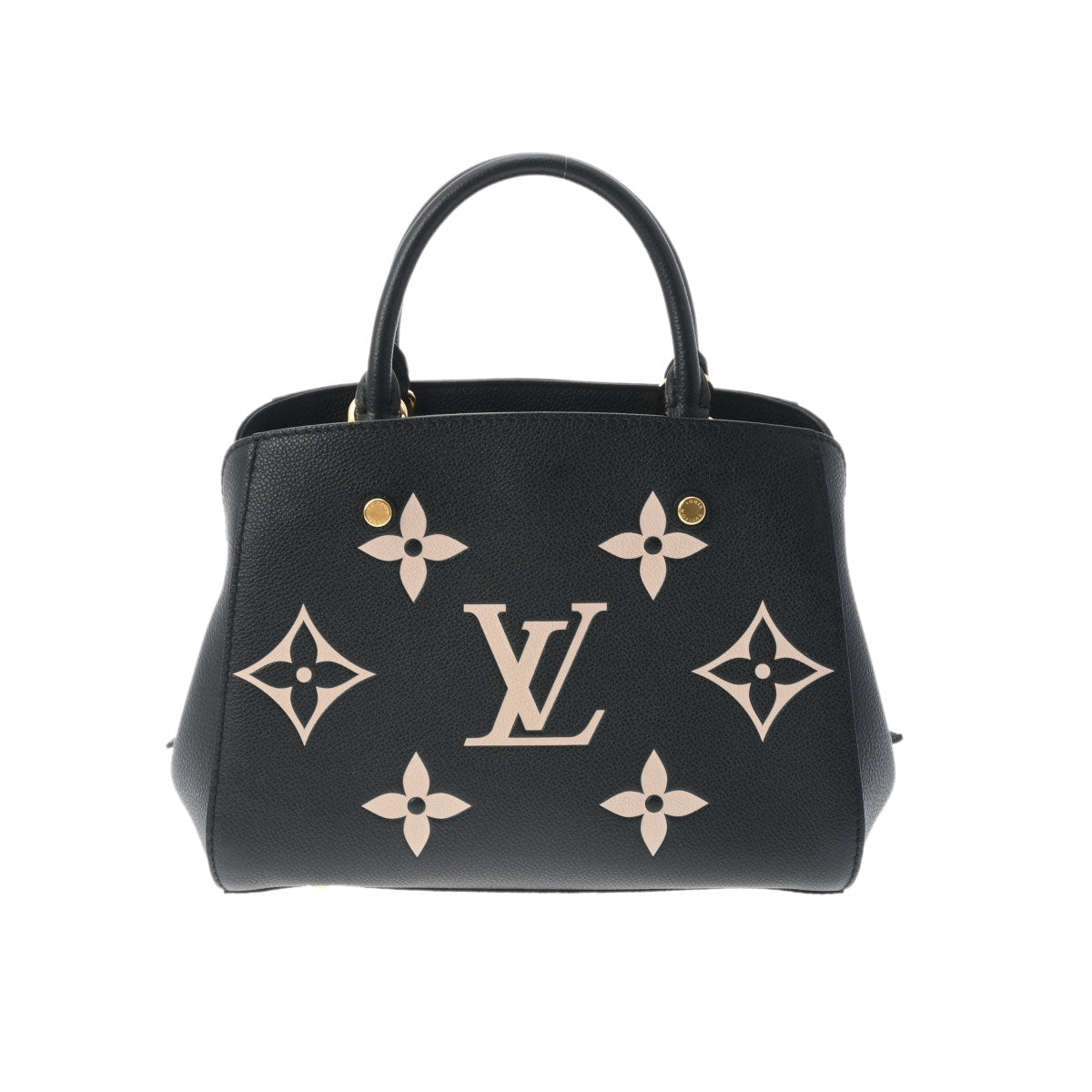 LOUIS VUITTON ルイヴィトン モノグラムアンプラント モンテーニュ BB 2WAY 黒/ベージュ M45778 レディース レザー ハンドバッグ Aランク 中古 