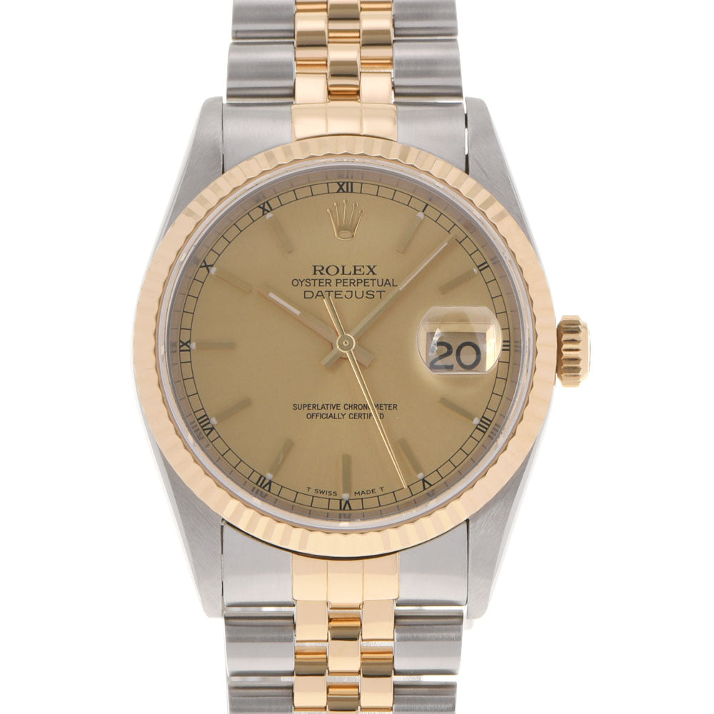 ROLEX ロレックス デイトジャスト 16233 メンズ YG/SS 腕時計 自動巻き シャンパン文字盤 Aランク 中古 