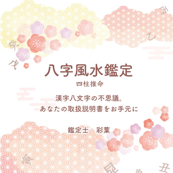 四柱推命鑑定　八字風水鑑定  統計学  取扱説明書 漢字