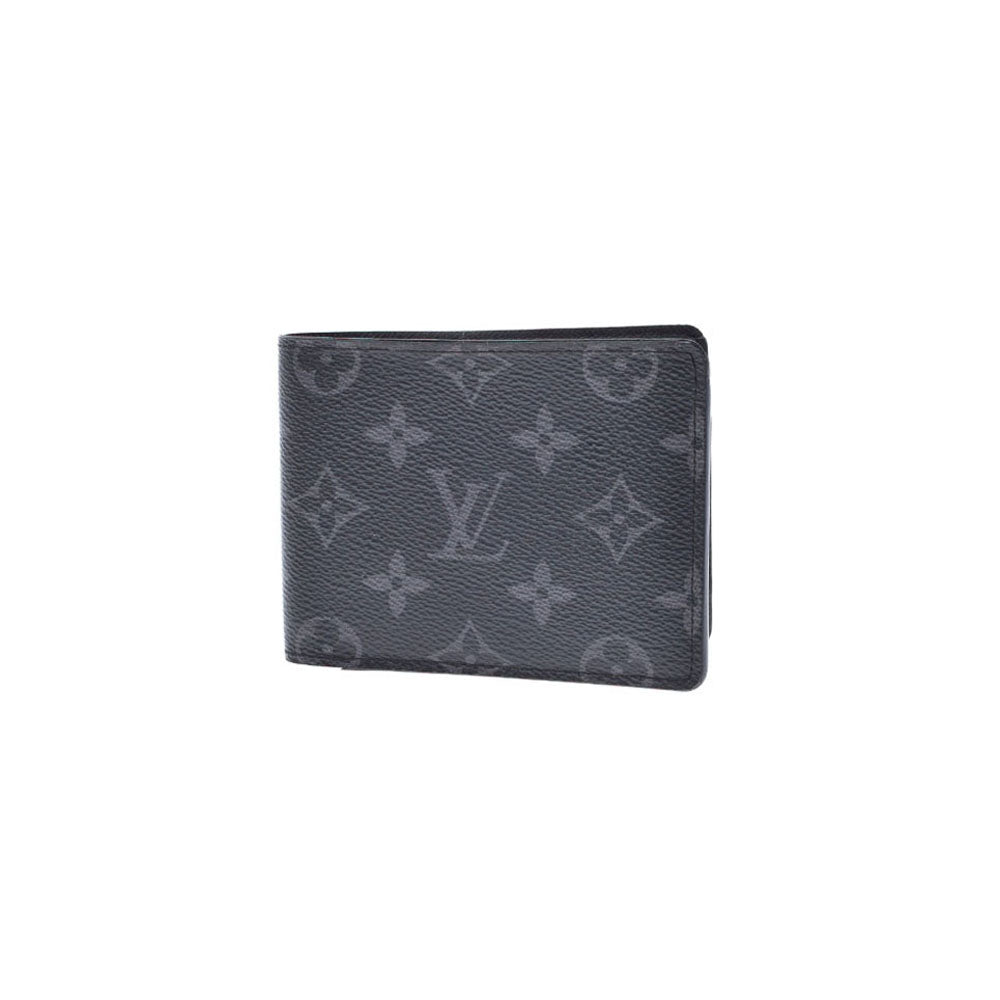 【コストコ お買い得】LOUIS VUITTON ルイヴィトン モノグラム エクリプス ポルトフォイユ ミュルティプル 黒/グレー M61695 ユニセックス 二つ折り財布 Bランク 中古 _画像1