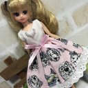 リカちゃん服ワンピース 〜ドッグ・ピンク〜