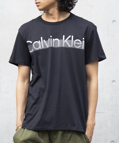 【CALVIN KLEIN / カルバンクライン】トップス Tシャツ 半袖 プリント ロゴ クルーネック カットソー コットン100% 40IC840