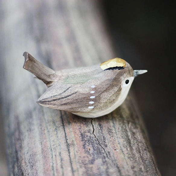 【受注制作】鳥好きさんへのプレゼント 置物 木彫り 文鳥 天然木 彫刻