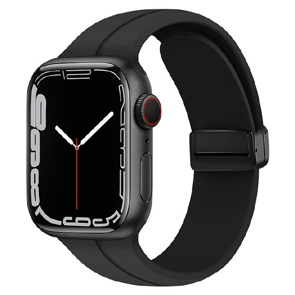 GAACAL Apple Watch Series 1-8/SE1-2/Ultra [42/44/45/49mm]用マグネット式シリコンバンド ブラック W00302BKB