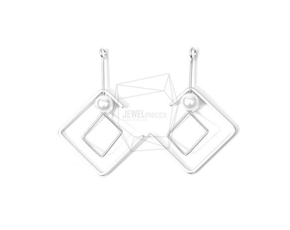 ERG-663-MR【2個入り】ダイヤモンドペンダント,Rhombus Earring Charm