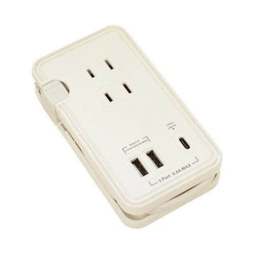 ラスタバナナ R3AC2A1C30W01WH マルチタップ Type-C PD30W USB-A×2 5V／2.4A 3コンセント ホワイト