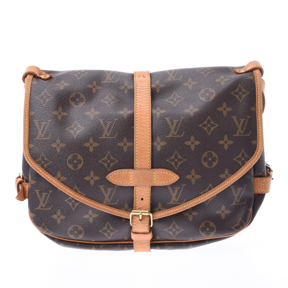 LOUIS VUITTON ルイヴィトン モノグラム ソミュール30 ブラウン M42256 ユニセックス ショルダーバッグ Bランク 中古 