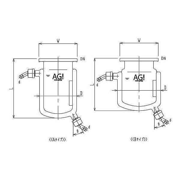 旭製作所 二重管式セパラ反応容器 ホース口タイプ 撹拌バッフル付 3032-6/150B-H-A 1個 62-2100-31（直送品）