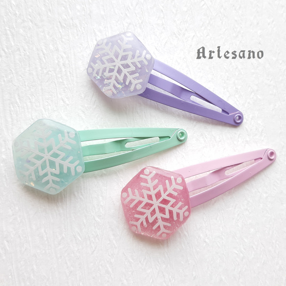 雪のヘアぱっちんピン *Artesano*