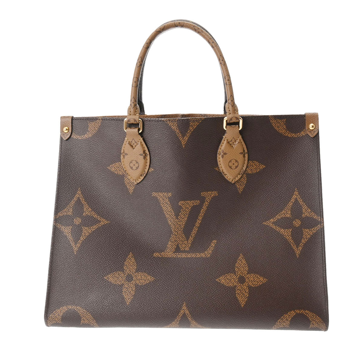 LOUIS VUITTON ルイヴィトン モノグラムジャイアント オンザゴー MM 2WAYトート ブラウン M45321 レディース モノグラムリバースキャンバス ハンドバッグ Aランク 中古 