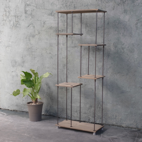 【即納＆送料無料】wood iron shelf 1190*450*225〈グレイッシュカラー〉