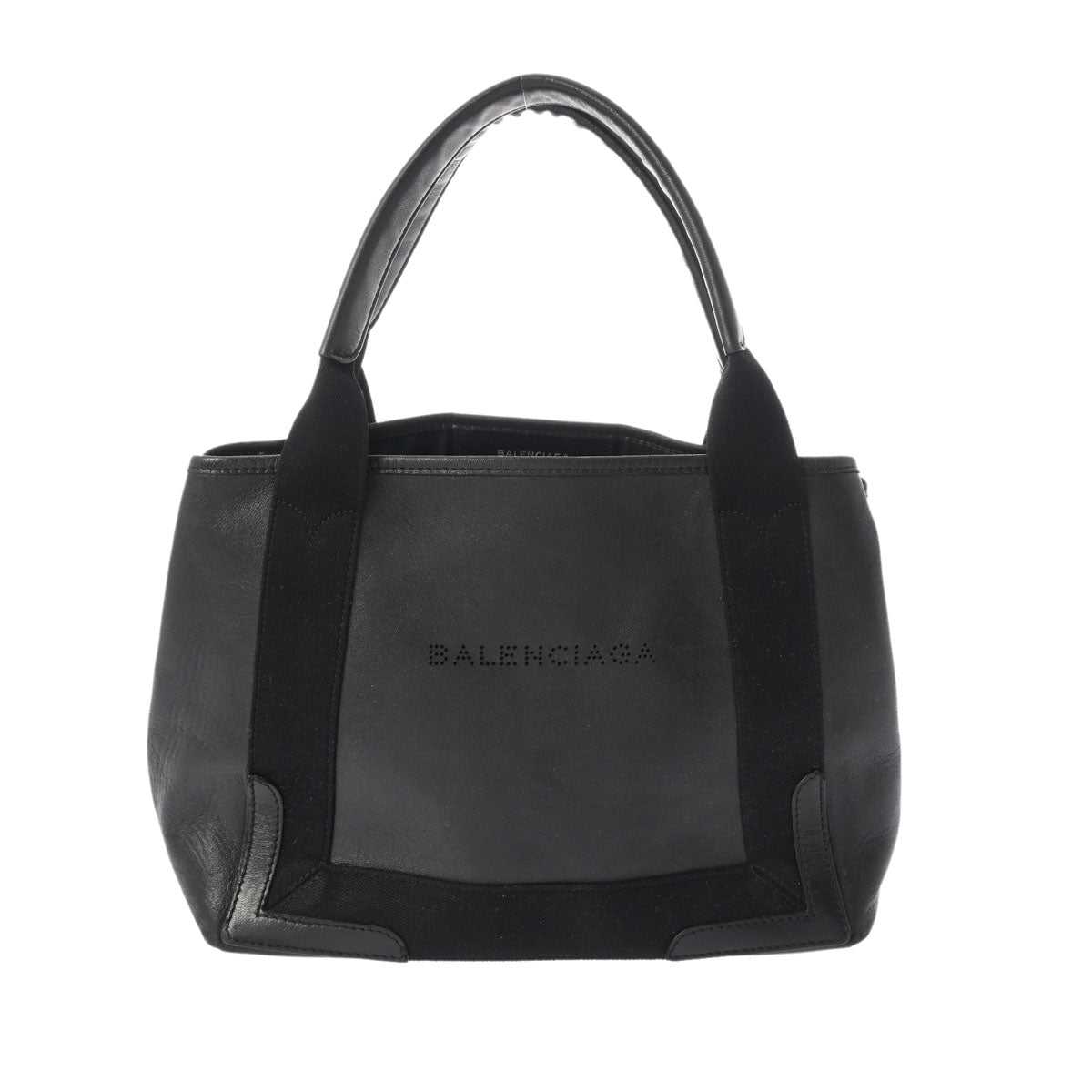 BALENCIAGA バレンシアガ ネイビーカバス S 黒 339933 レディース レザー ハンドバッグ Bランク 中古 