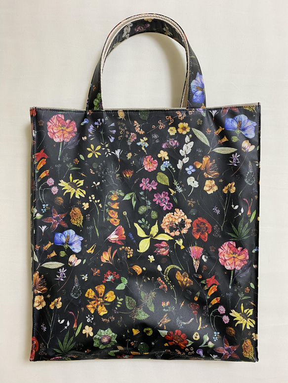 マチバッグ*リバティ*ビニコ*Floral Eve *ブラック*33㎝×30㎝×5㎝