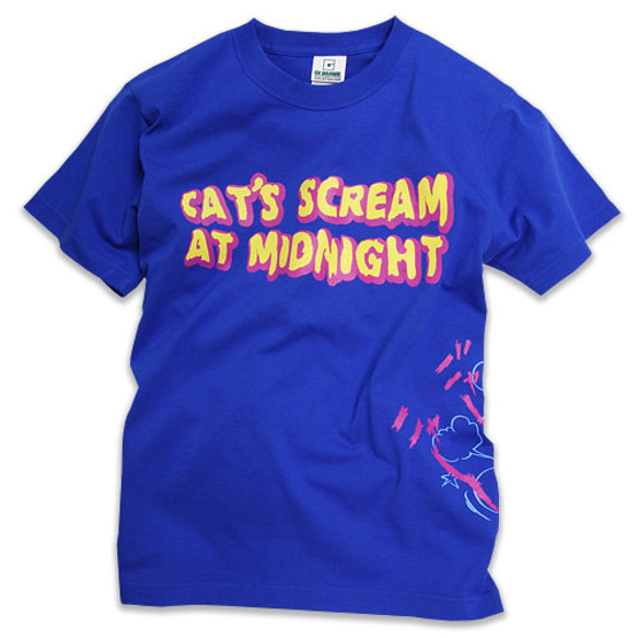 SCOPYネコTシャツ「CATS SCREAM」Rブルー