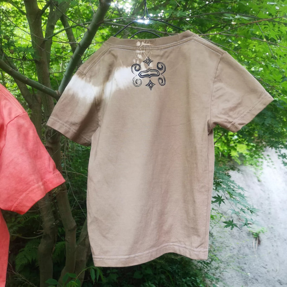 〘20％off sale〙草木染めainu kids T-shirt*アイヌキッズTシャツ／ 蓬染め半袖120size