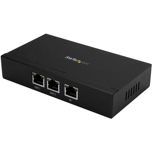 2ポートギガビットPoE+エクステンダ 最大100m　POEEXT2GAT　1個　StarTech.com（直送品）