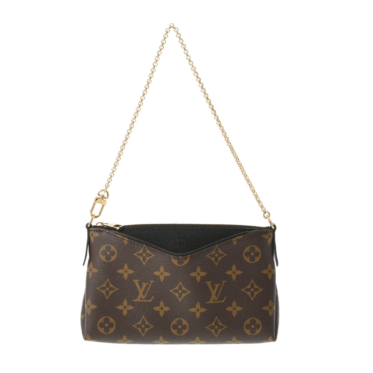 LOUIS VUITTON ルイヴィトン モノグラム パラスクラッチ ブラック M41639 レディース モノグラムキャンバス ショルダーバッグ Aランク 中古 