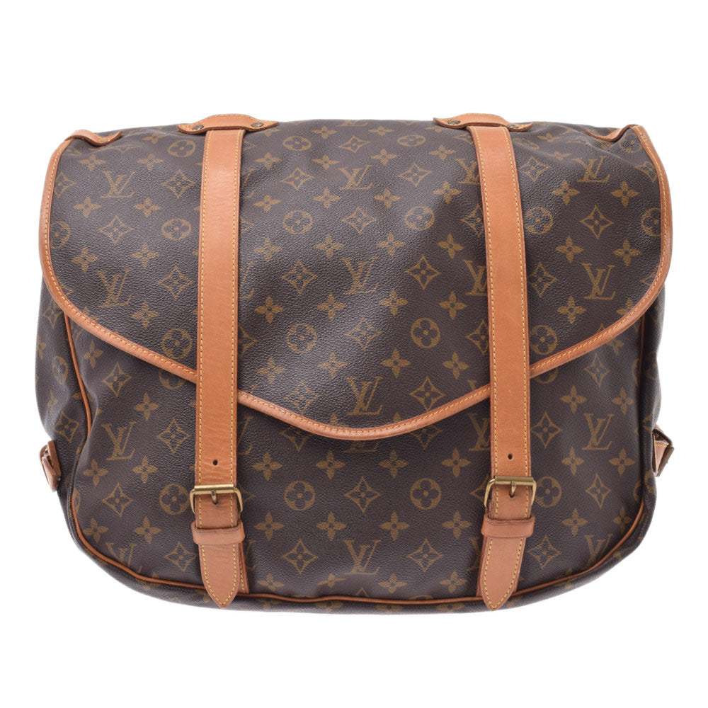 LOUIS VUITTON ルイヴィトン モノグラム ソミュール43 ブラウン M42252 ユニセックス モノグラムキャンバス ショルダーバッグ Bランク 中古 