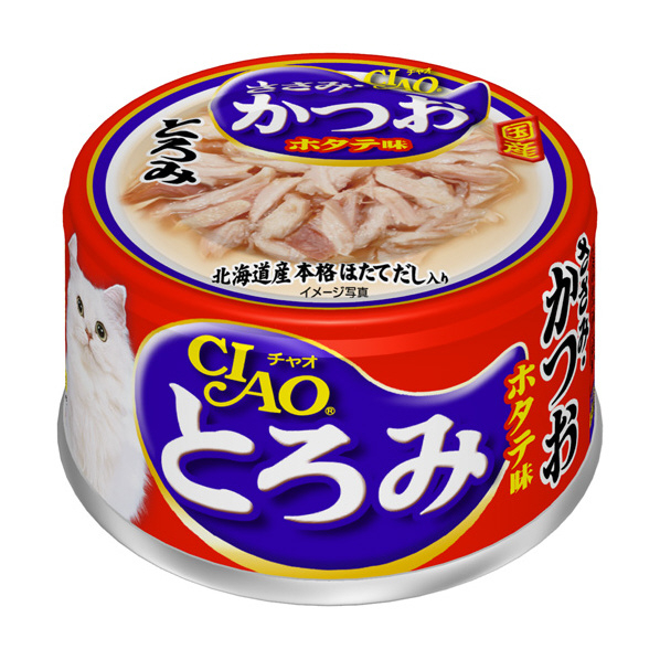 いなばペットフード CIAO とろみ ささみ・かつお ホタテ味 80g A44ﾄﾛﾐｻｻﾐ･ｶﾂｵﾎﾀﾃ80G