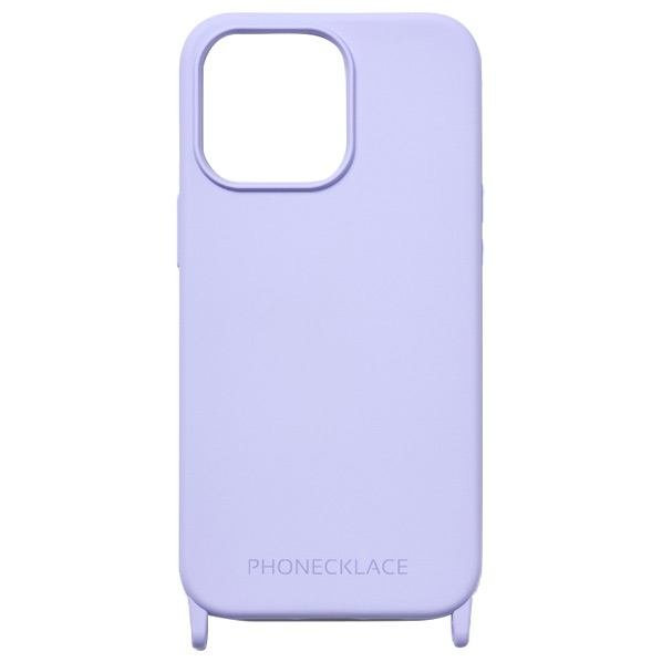 PHONECKLACE iPhone 14 Pro用ストラップホール付きシリコンケース ラベンダー PN23890I14PLV