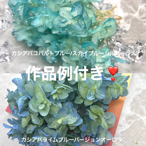 作品例付❣️カシアバアジサイアレンジ加工小分けセット❣️レジンアクセサリーハンドメイド花材プリザーブドフラワー