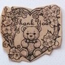 88 テディベア 桜 花 リース 01 はんこ thank you アンティーク  ハンコ スタンプ ゴム印 ハンドメイド ラッピング くま クマ 熊 さくら サクラ 入園 入学 卒業 卒園  春