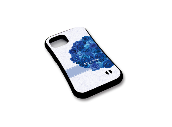 グリップケース iPhoneケース【Blue RoseⅡ（ブルーローズⅡ）】（名入れ可）