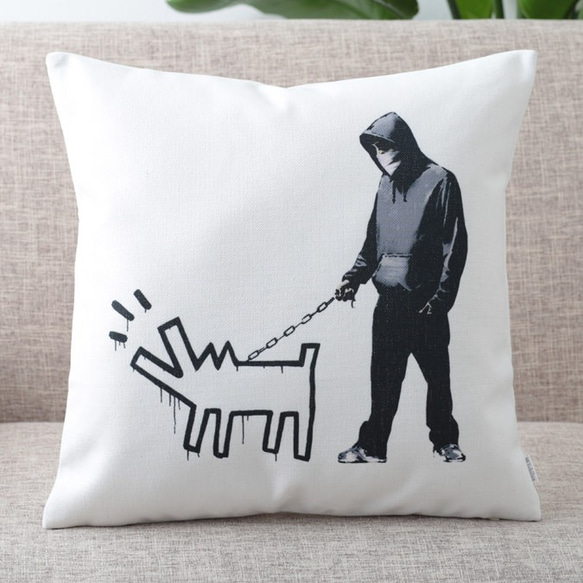 クッションカバー Banksy バンクシー Haring Dog jubileecushionba066