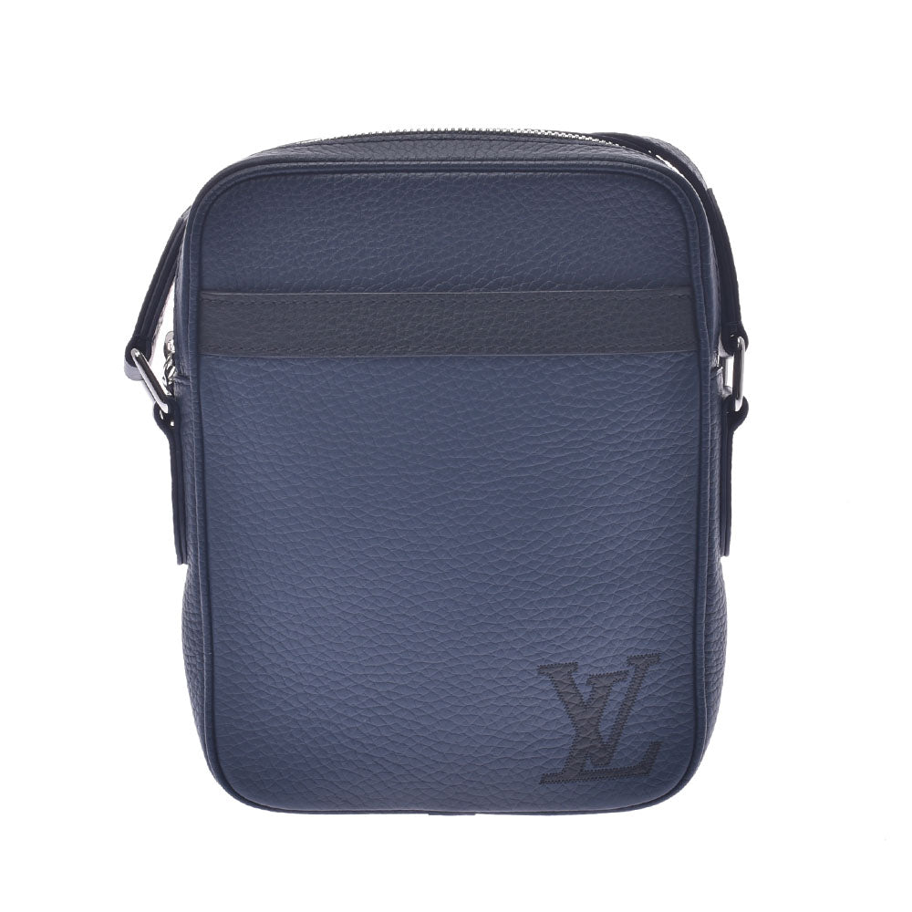 【新年の贈り物】LOUIS VUITTON ルイヴィトン ダヌーブPM ネイビー M55168 メンズ トリヨンレザー ショルダーバッグ 新同 中古 