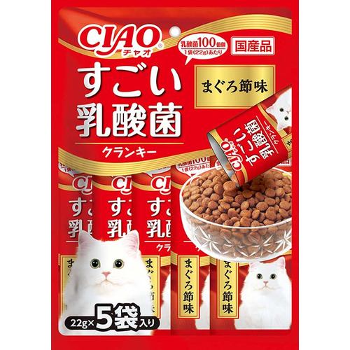 いなばペットフード CIAO すごい乳酸菌ドライ まぐろ節味 22g×5袋